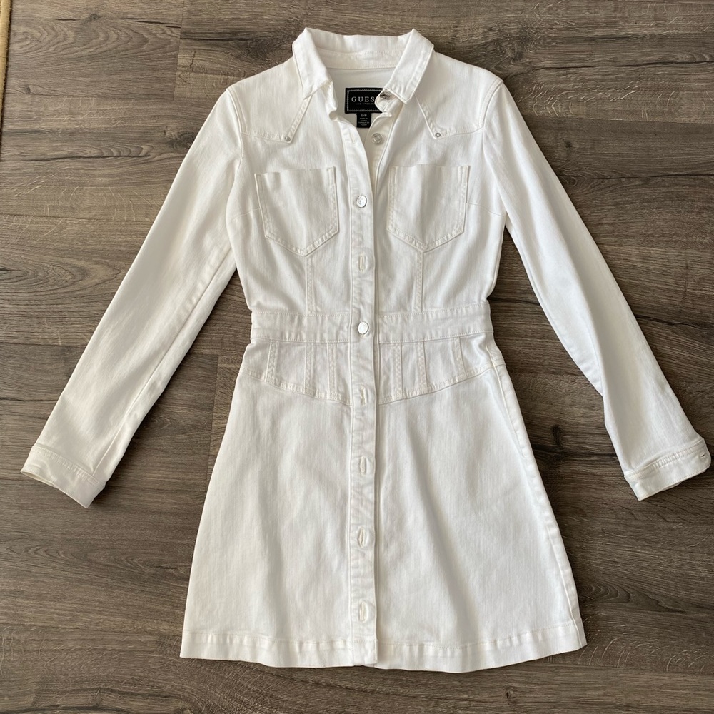 Guess white denim dress, Sz S ,NWOT